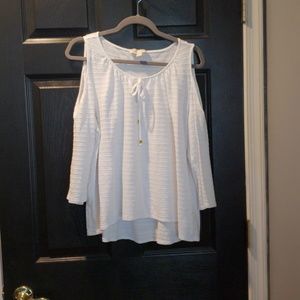 Michael Kors White Cold Shoulder Top